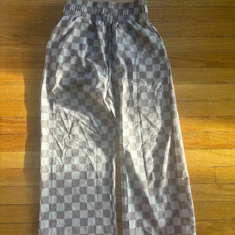 Albion Checkered Cropped Audrey Wide Leg Pants
